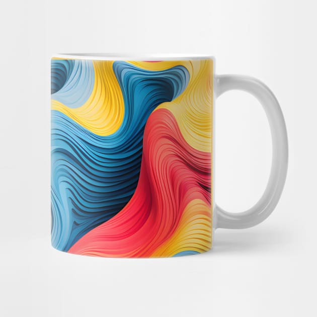 Vibrant Colorful Wave Lines Abstract Art by AbstractGuy